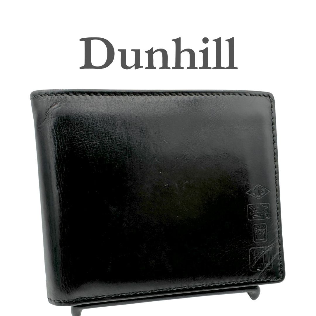 Dunhill 二つ折り財布 札入れ 本革 レザー ブラック 646T - メルカリ