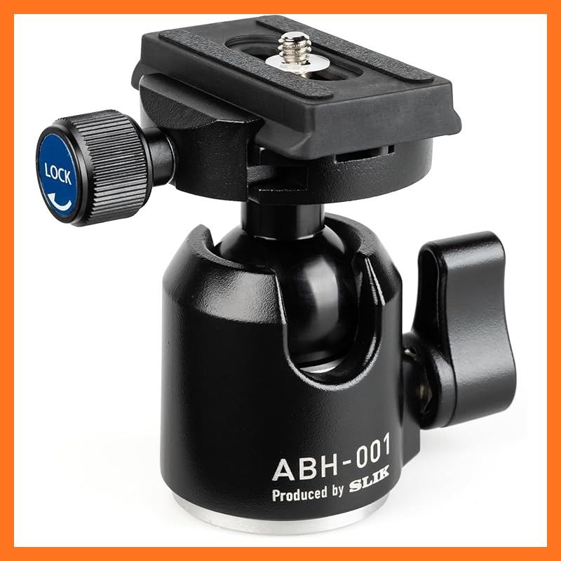 スリック 自由雲台 ABH 001 アルカスイス規格互換 全高90 mm クイックシュータイプ 三脚取付U 1 4 U 3 8両対応 タイ製