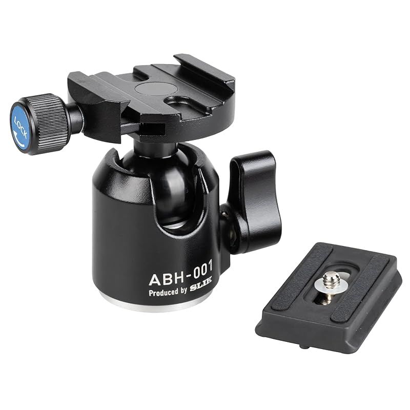 スリック 自由雲台 ABH 001 アルカスイス規格互換 全高90 mm クイックシュータイプ 三脚取付U 1 4 U 3 8両対応 タイ製