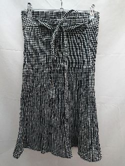 サラ ◇ ZARA BASIC サイドジップ チェック柄 プリーツ ひざ丈 フレア