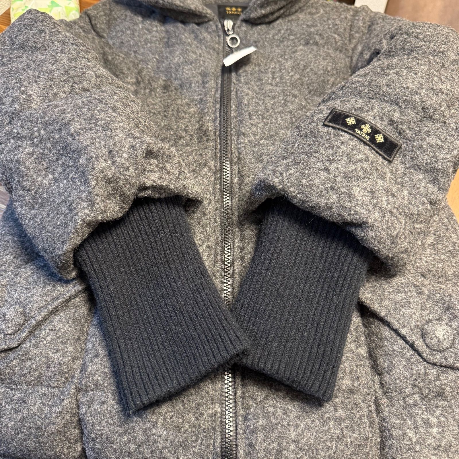 TATRAS × ROSE BUD 別注 ダウンコート グレー リブ袖 フード付き