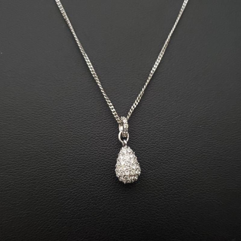 スワロフスキー ネックレス 1粒 ラインストーン シルバー Swarovski 