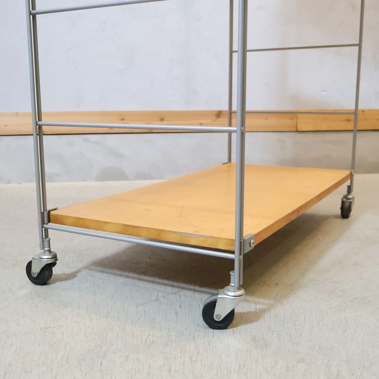 MUJI 無印良品 3段 スチールユニットシェルフ メープル材天板 飾り棚 無印良品 MUJI スチール メープル材 3段ユニットシェルフ キャスター付