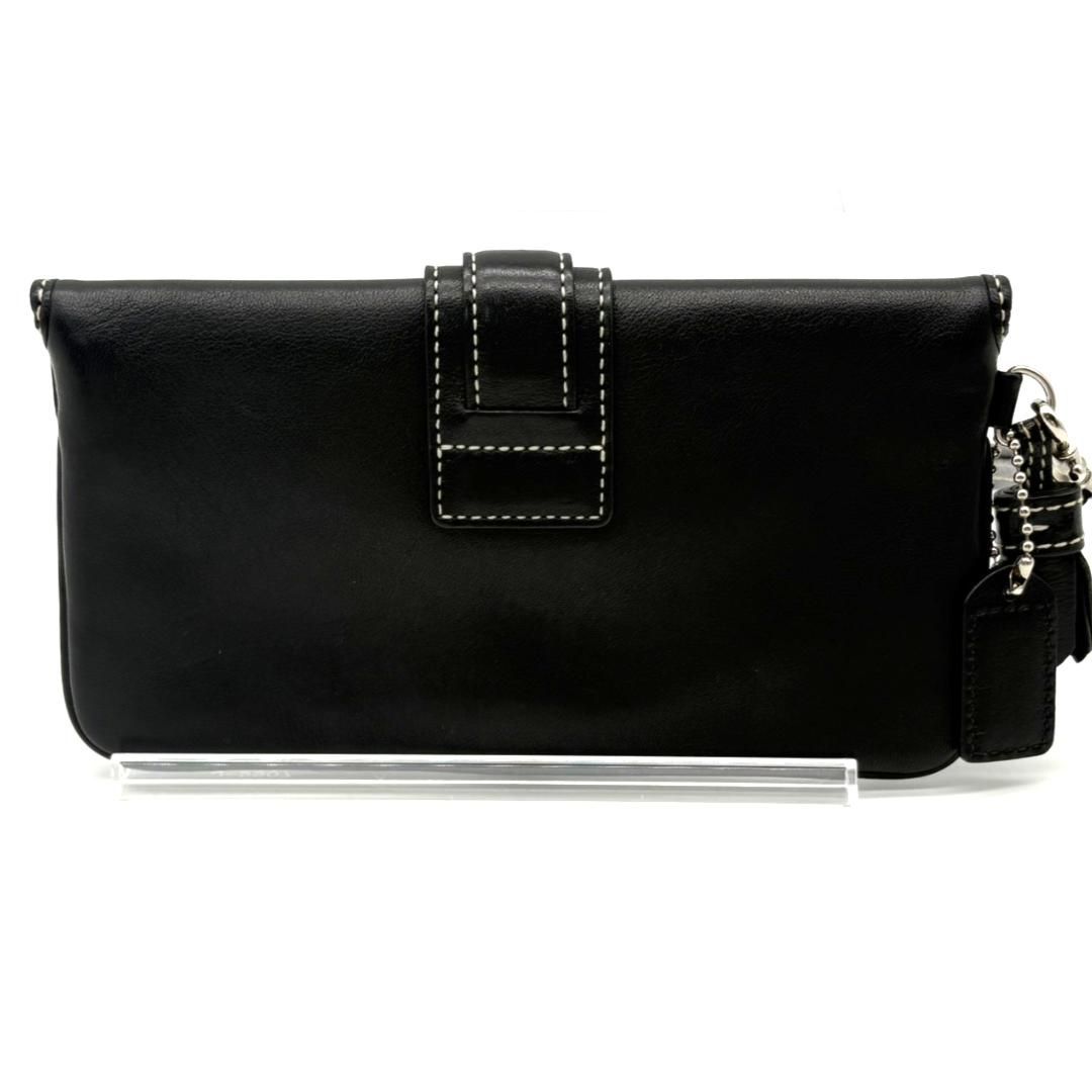 コーチ 黒 レザー 長財布 取り外し可能ストラップ コーチ 黒 レザー 長財布 取り外し可能ストラップ