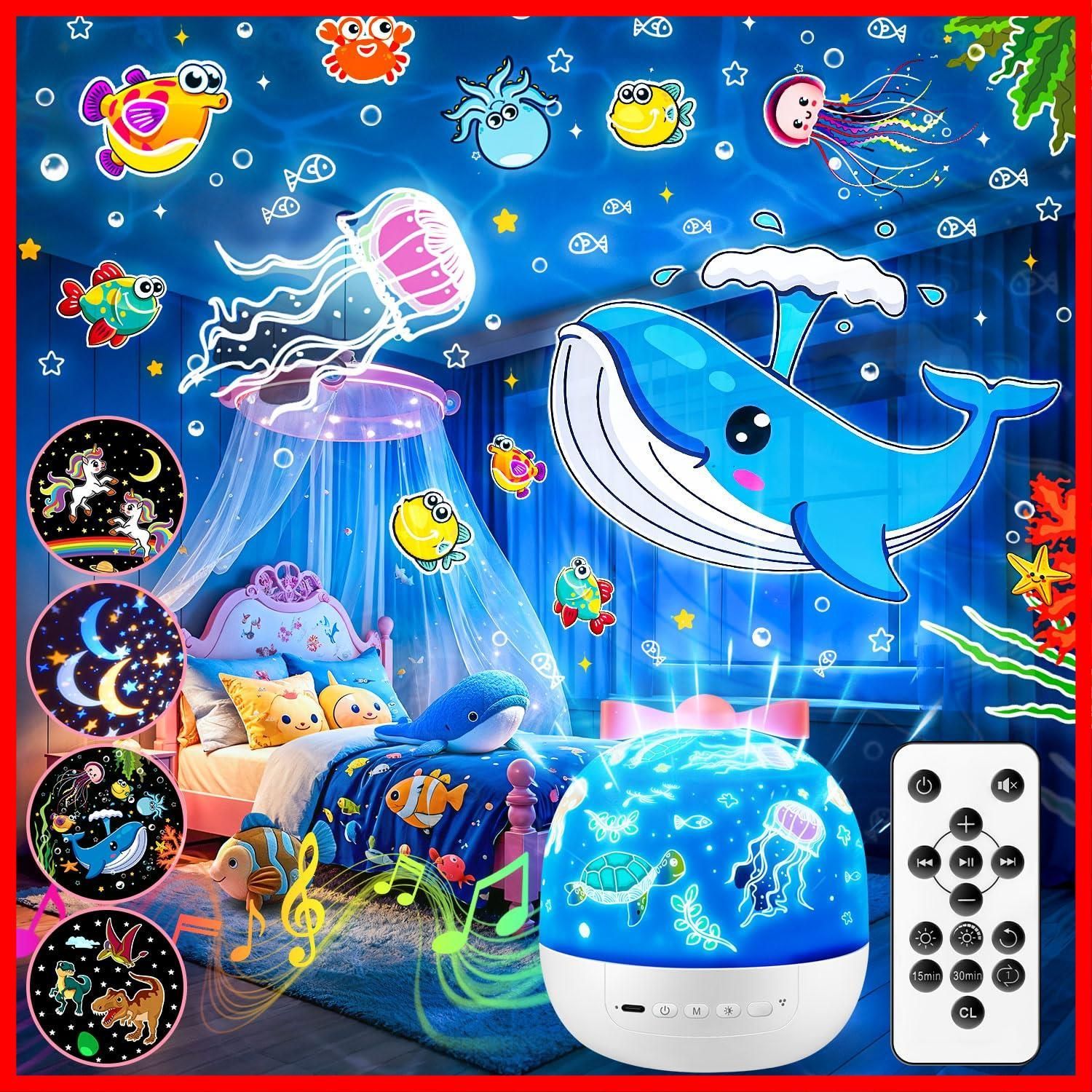 在庫処分 15投影フイルム付きのプラネタリウム 家庭用 子供 ホワイトノイズ付きの赤ちゃん 10曲睡眠導入音楽 オルゴール リモコン制御のナイトライト 自動タイマー 間接照明 面白いプレゼント 結婚祝い プレゼント ギフト 女性 出産