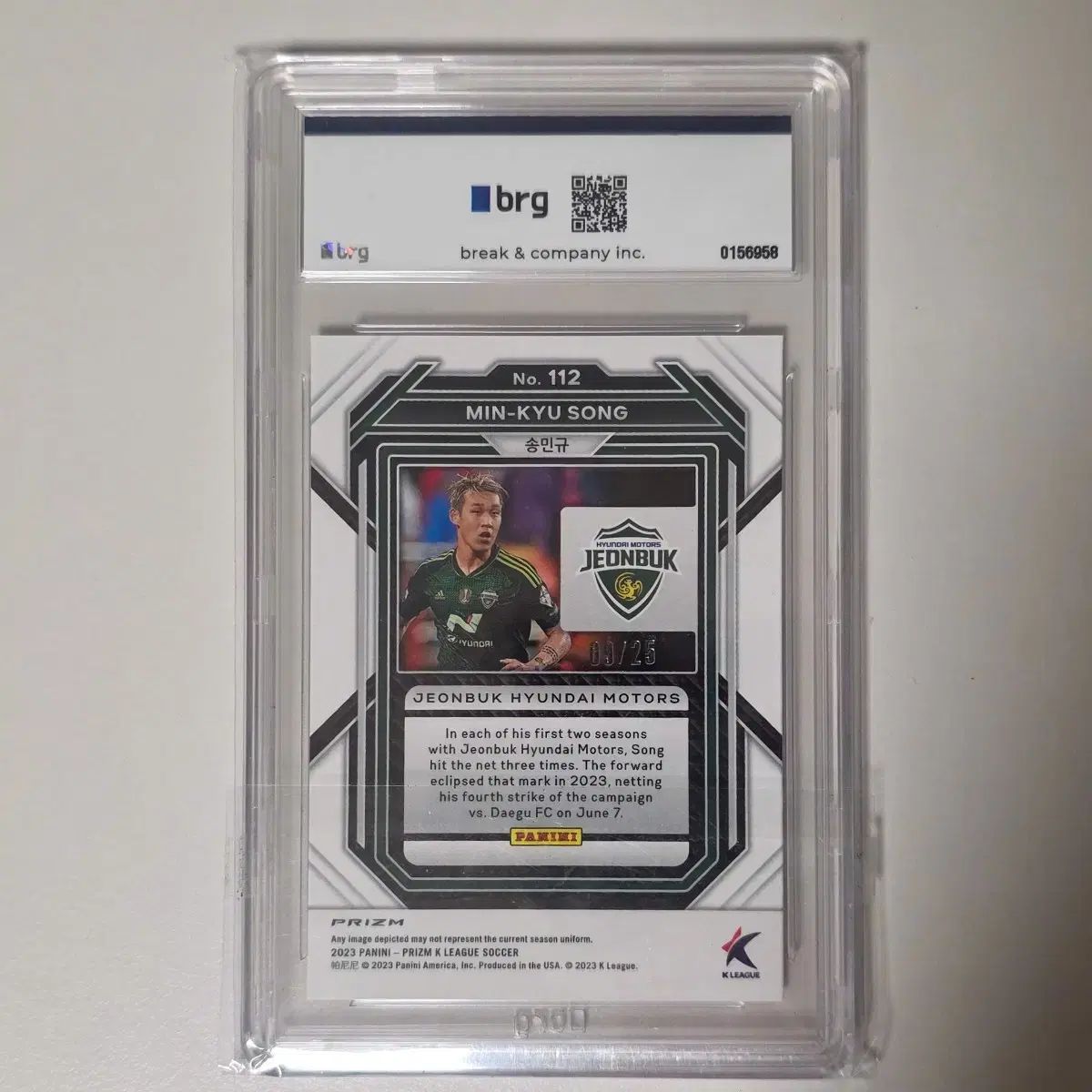 パニーニ プリズム Kリーグ 宋 旻揆 ソン ミンギュ 25 オート BRG 10