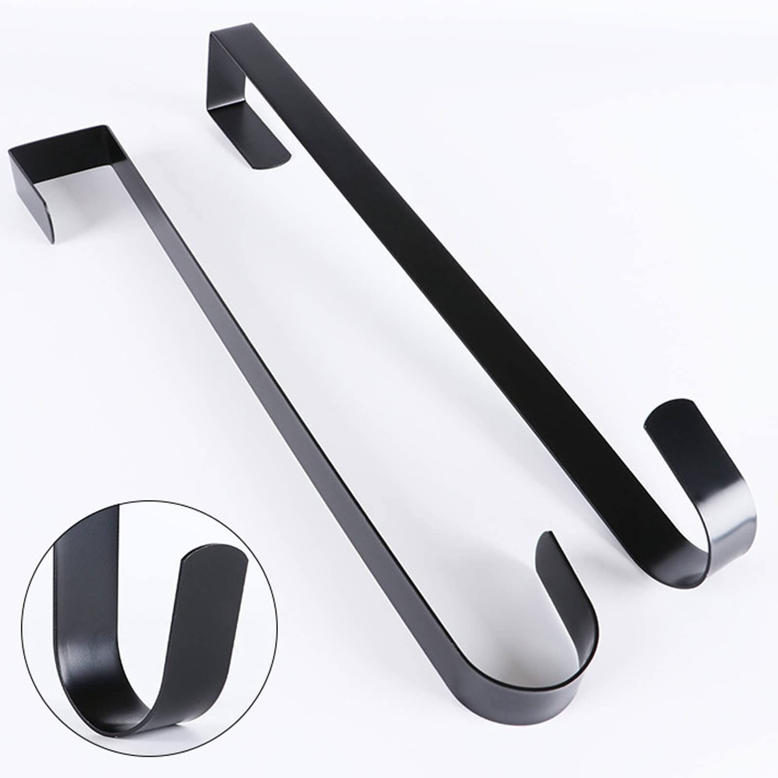 黒 お正月 S字フック 飾り リース ドアフック ドア吊り 玄関用 花輪フック ドア掛け用 金属フック 取り付け簡単 工具不要 花輪ハンガー 省スペース 帽子掛け 服 帽子 ネクタイタオル リースフック 傘 バッグ 小物等を掛ける ブラ