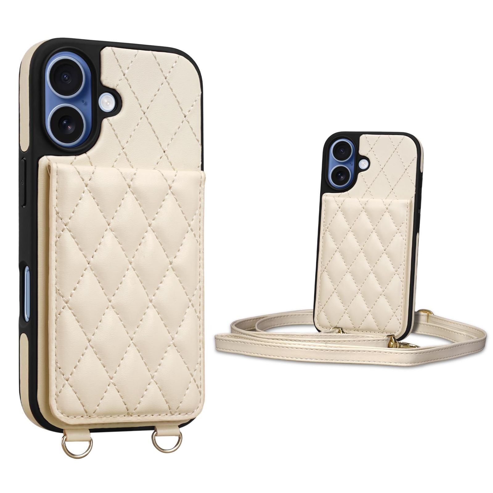在庫 PUレザー 首掛け マグネット 斜め掛け 肩掛け スタンド 可愛い RFIDブロッキング 対応 17 格子柄 アイフォン キルティング 女性 カード収納 用 菱形 いPhone 背面ケース ストラップ 6 3インチ ショルダー カ