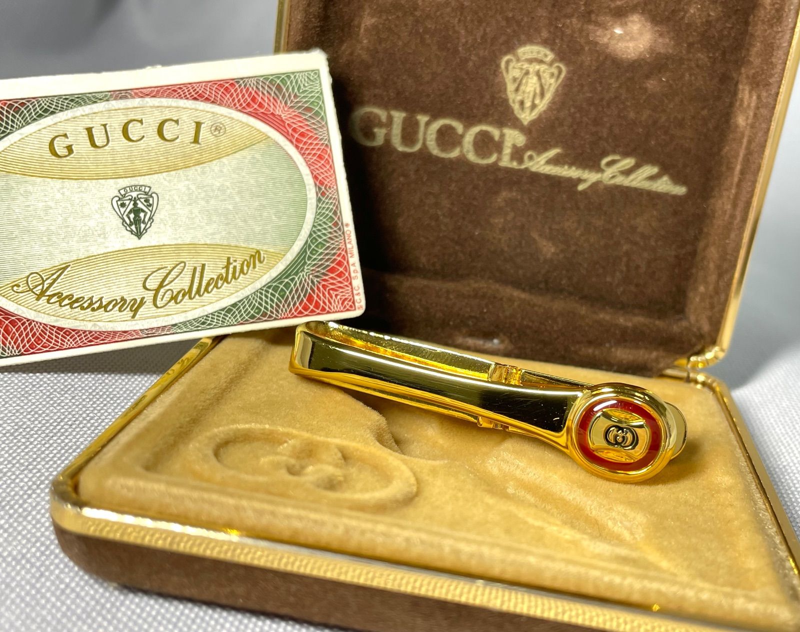 美品 GUCCI OLD オールドグッチ タイピン バー クリップGGロゴ 2 美品 GUCCI OLD オールドグッチ タイピン バー クリップGGロゴ 2