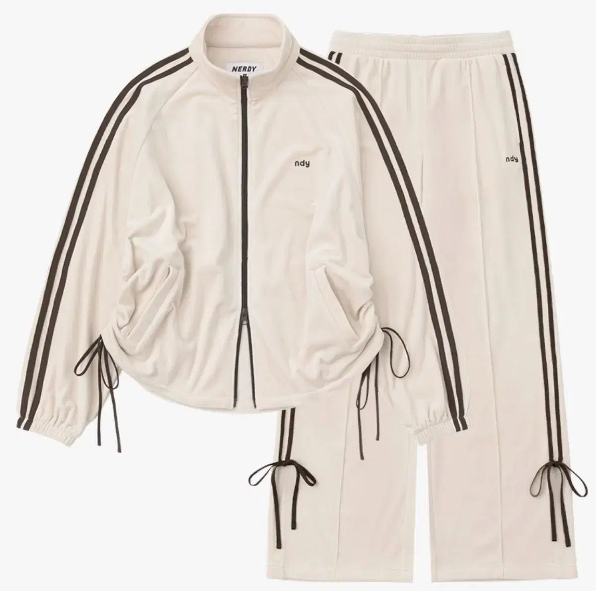 ベロア リボン トラック セット ライトベージュ M サイズ