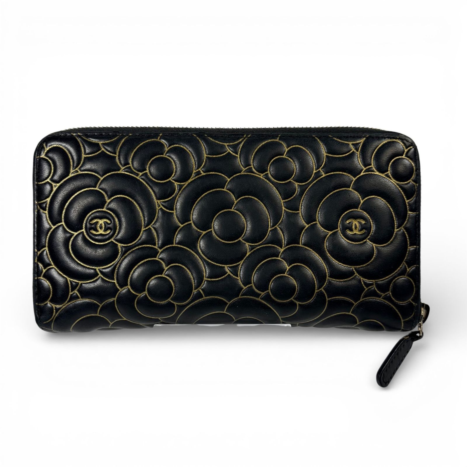 CHANEL カメリア 長財布 レザー