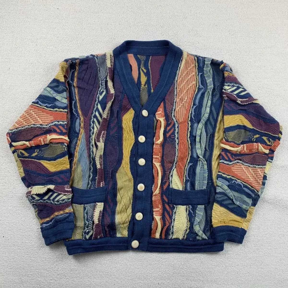 COOGI風 ヴィンテージ ケーブル ニット カーディガン - メルカリ