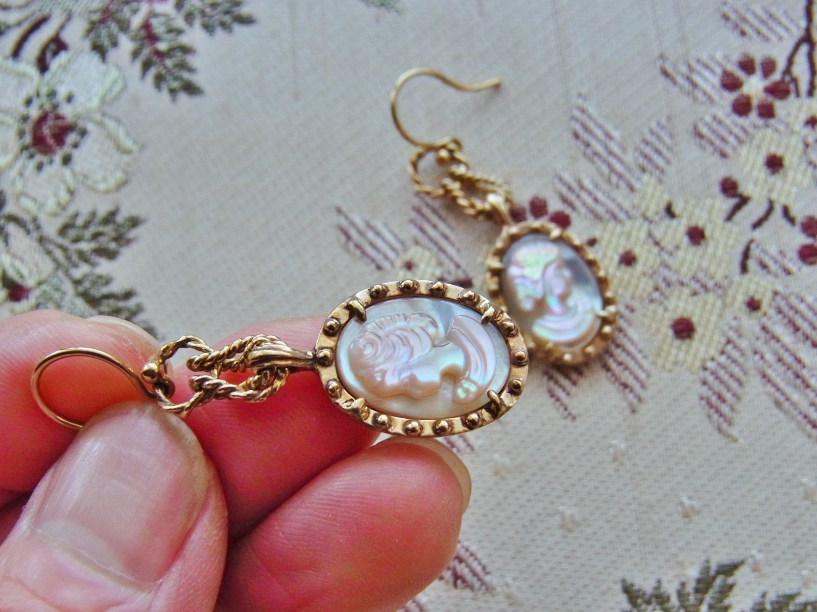 シェルカメオ　ピアス　ビンテージ シェルカメオ シルバー ヴィンテージピアス – Amelie Antique