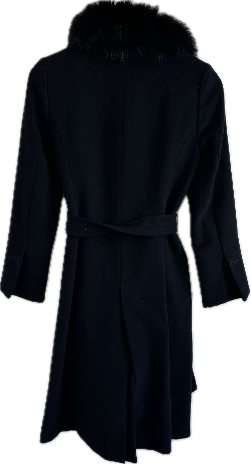 極美品 イネド ロングコート フォックスファー ウール アンゴラ M ZK30 【美品】INEDイネド ロングコート アウター ブラック アンゴラ混