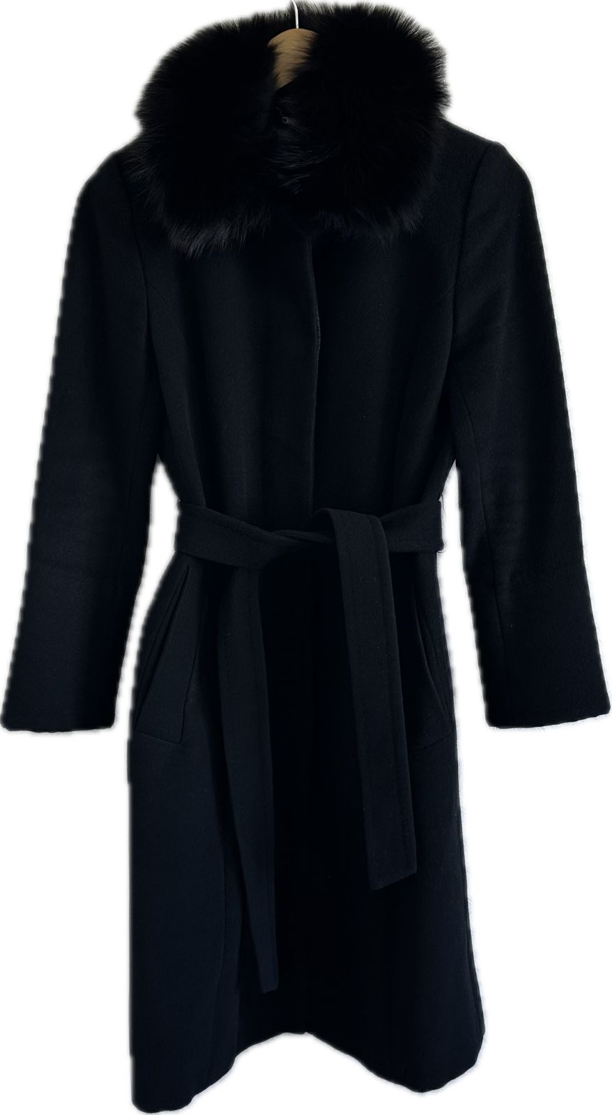 ZK30 【美品】INEDイネド ロングコート アウター ブラック アンゴラ混