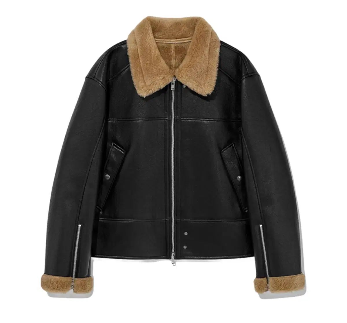 HALEINE９ アレンヌ 3 D フォウ Shearling クロップドジャケット ムートン