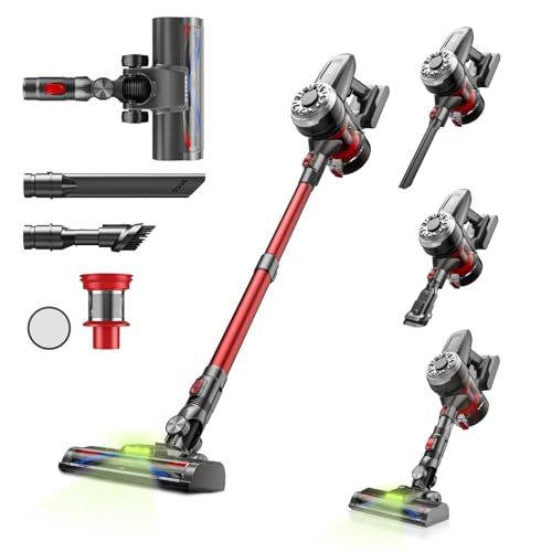 Hearten 掃除機 コードレス【超軽量自走式設計・グリーンLEDライト搭載