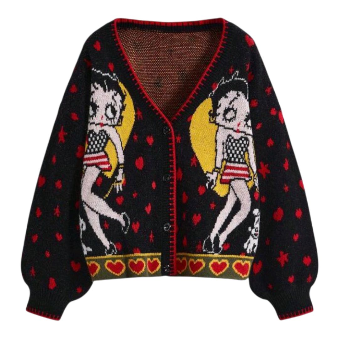 Betty Boop ベティちゃん カーディガン ベティブープ カーデ ニット