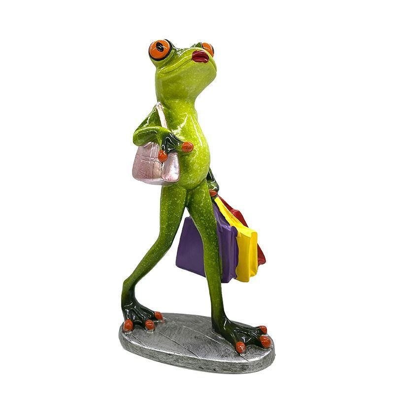 置物 オブジェ ガーデンオーナメント カバンを持っているカエル かえる 屋外 屋内 室内 インテリア 玄関 リビング ダイニング 装飾 庭 ガーデニング ガーデン 可愛い ギフト インテリア用品 贈り物 雑貨 ユニークデザイン