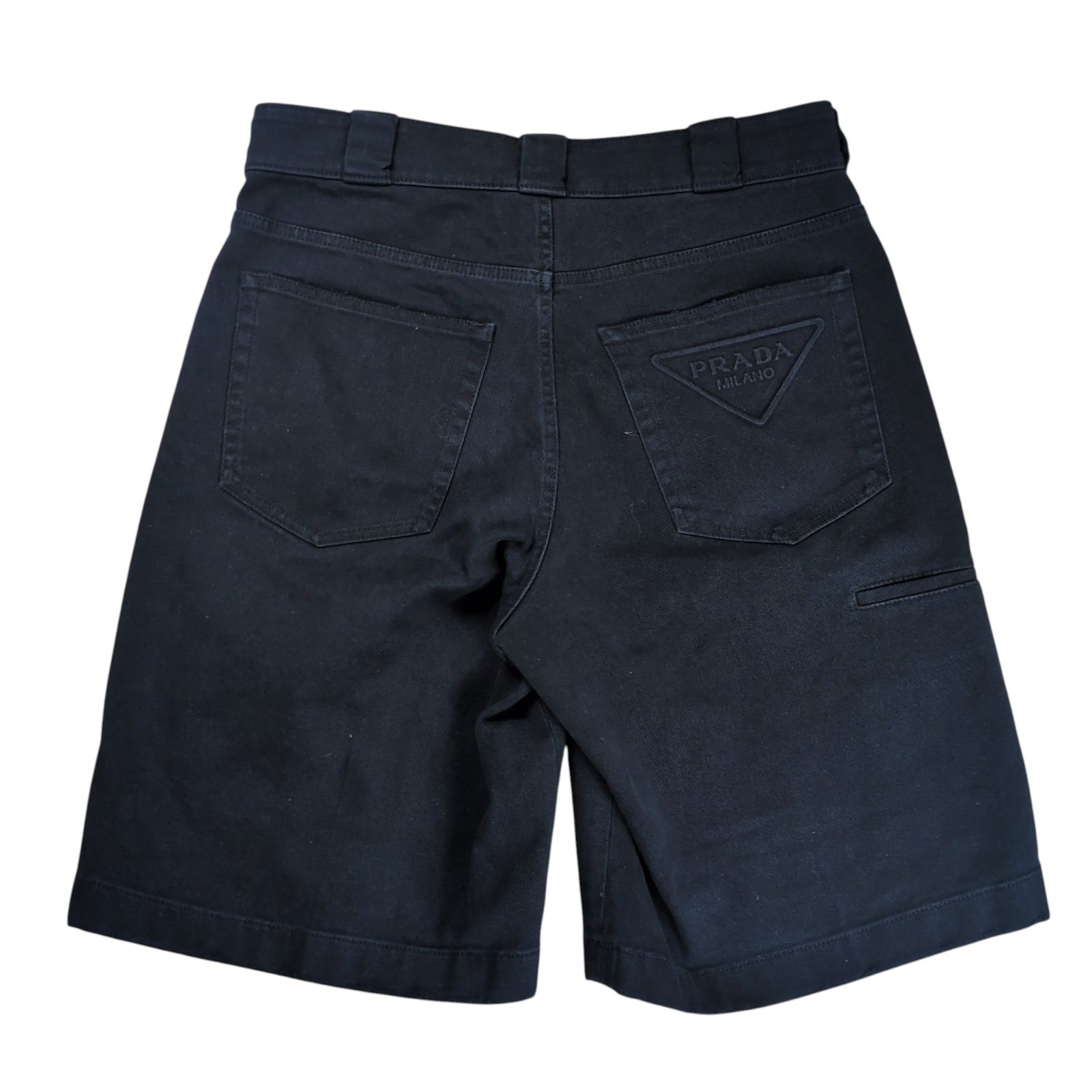 PRADA Triangle Logo Embossed Bermuda Short Pants