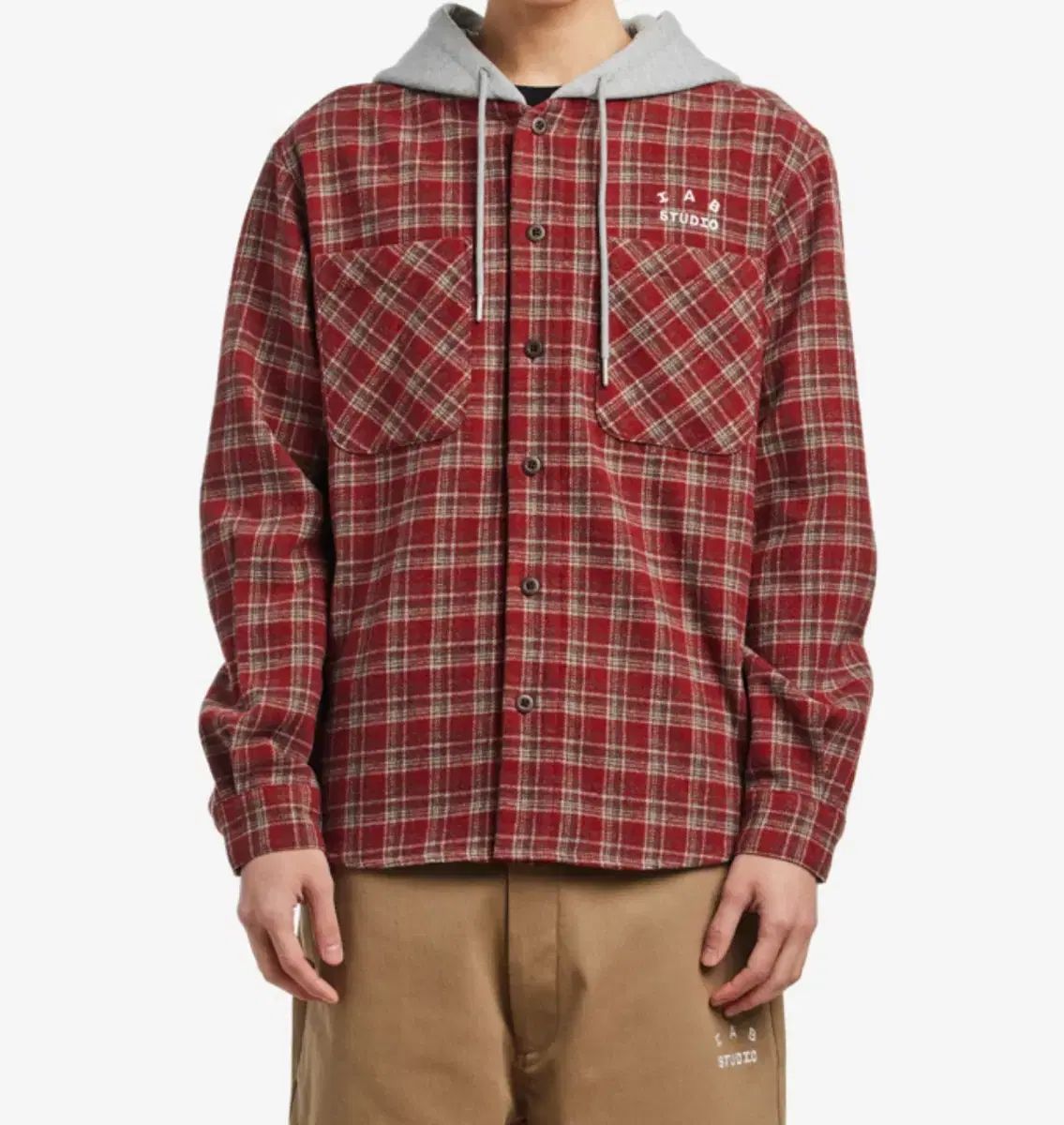 IAB Studio フード チェックシャツ M