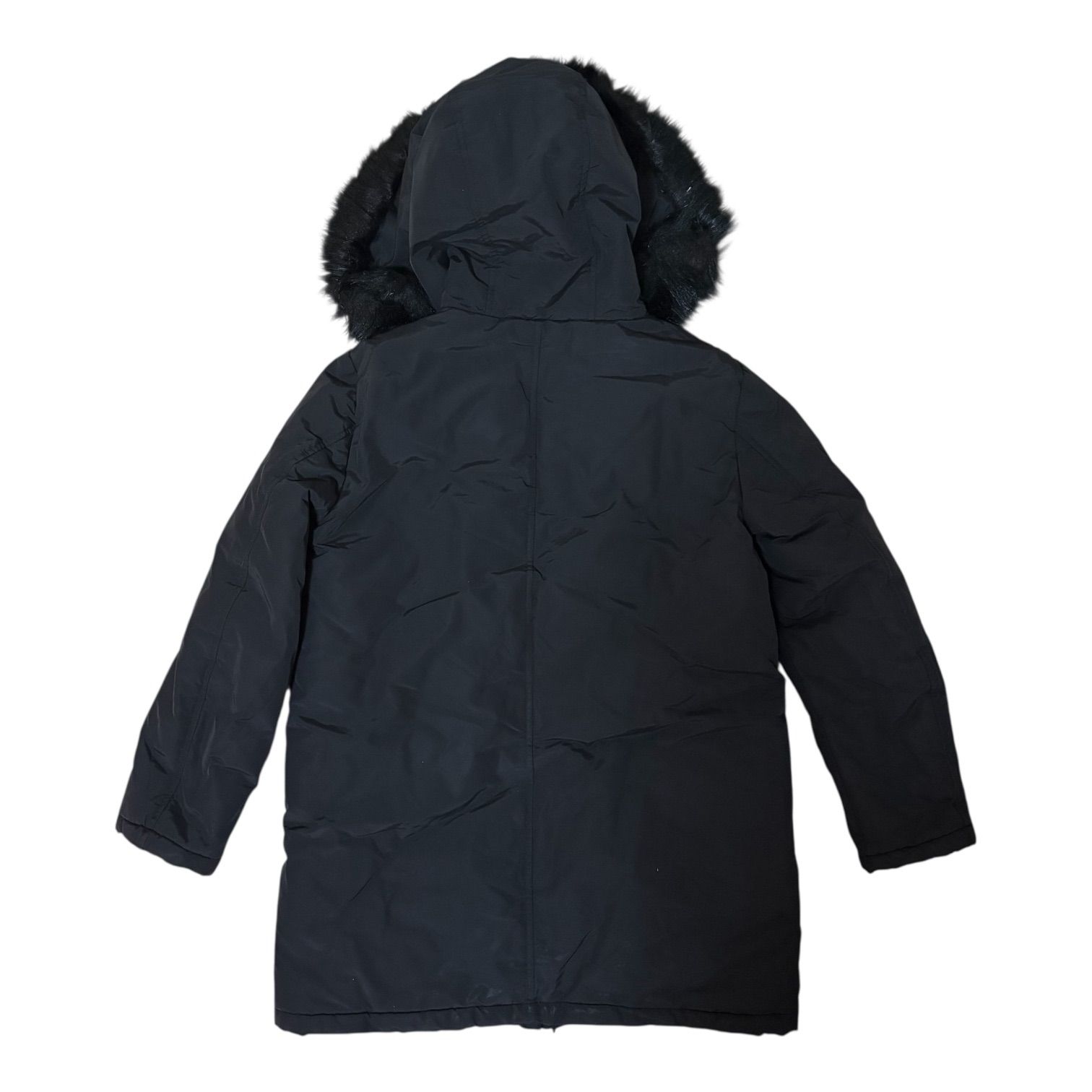 ZK36 ZARA ザラ 中綿モッズコート ブラック ファー フード レディース