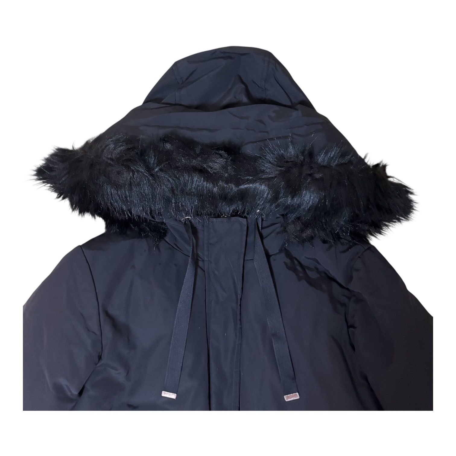 ZK36 ZARA ザラ 中綿モッズコート ブラック ファー フード レディース