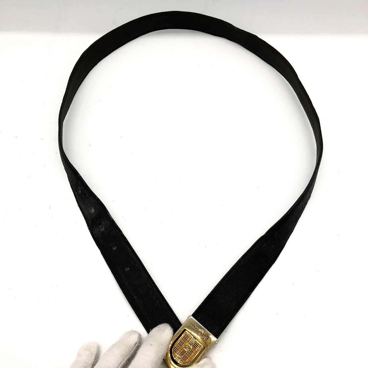 希少☆新品☆バーバリーズ　ベルト　ホースロゴ　レザー　黒　burberrys 金 BURBERRY - Burberrys バーバリーズ パテントレザー ゴールド金具