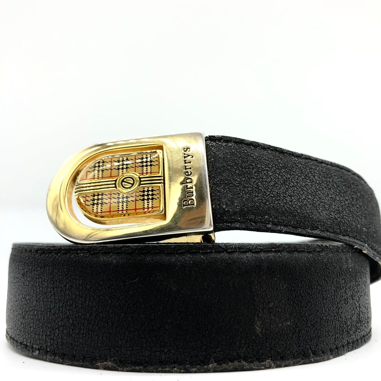 希少☆新品☆バーバリーズ　ベルト　ホースロゴ　レザー　黒　burberrys 金 BURBERRY - Burberrys バーバリーズ パテントレザー ゴールド金具