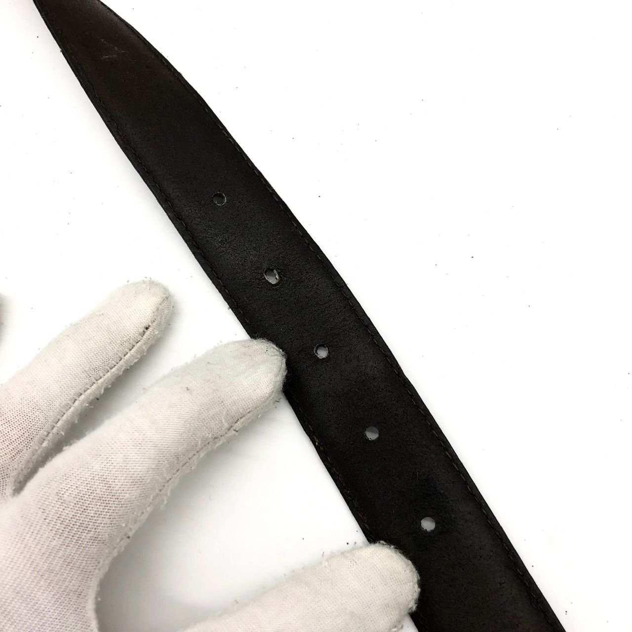 バーバリー Burberrys ベルト 黒 レザー ホースフェリー チェック 金具