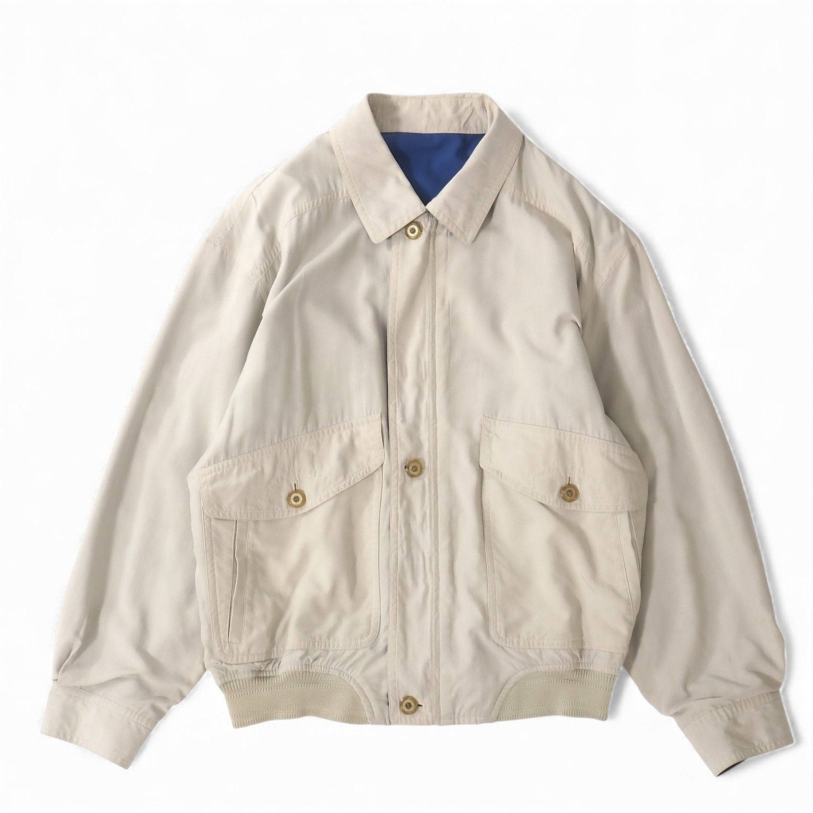 クリスチャンディオール Christian Dior ヴィンテージ リバーシブル ジャケット コットン LL ベージュ ブルー メンズ 5 DK 172