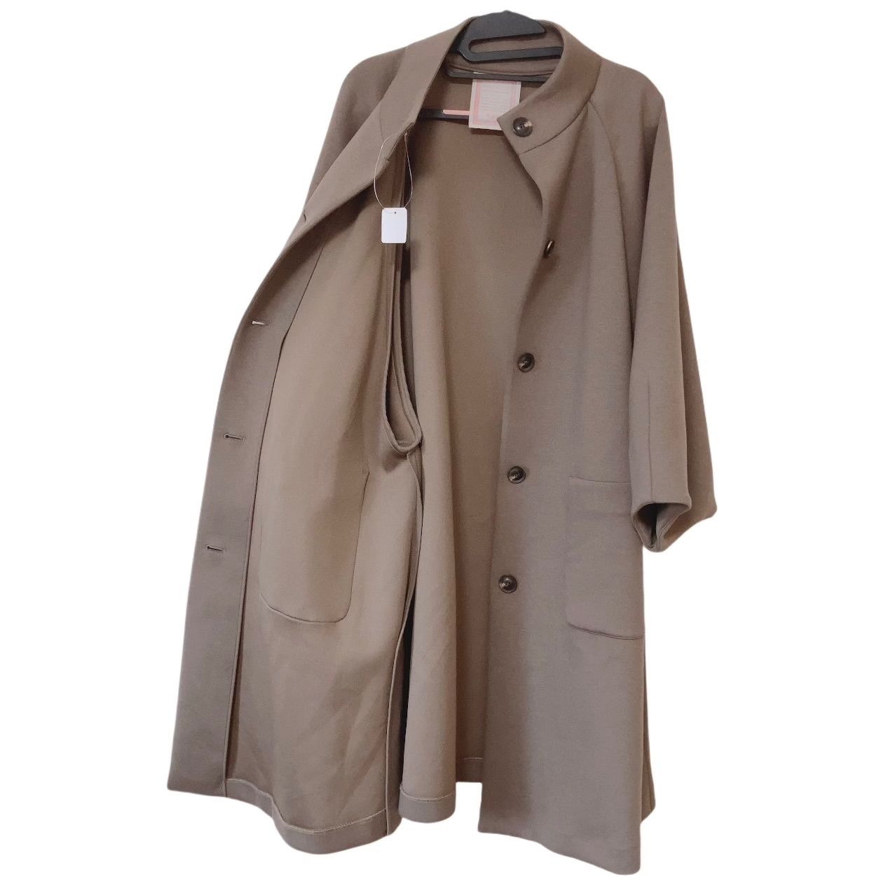 zk2 【美品】BEARDSLEY ビアズリー ダンボール ロングコート ブラウン