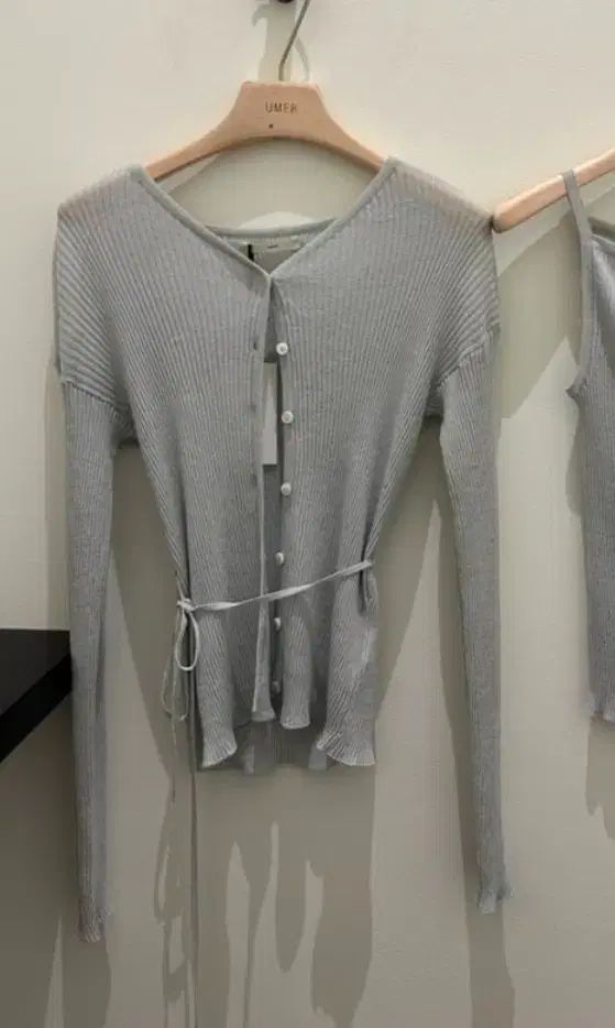 UMER パイナップル リーブ カーディガン スカイ