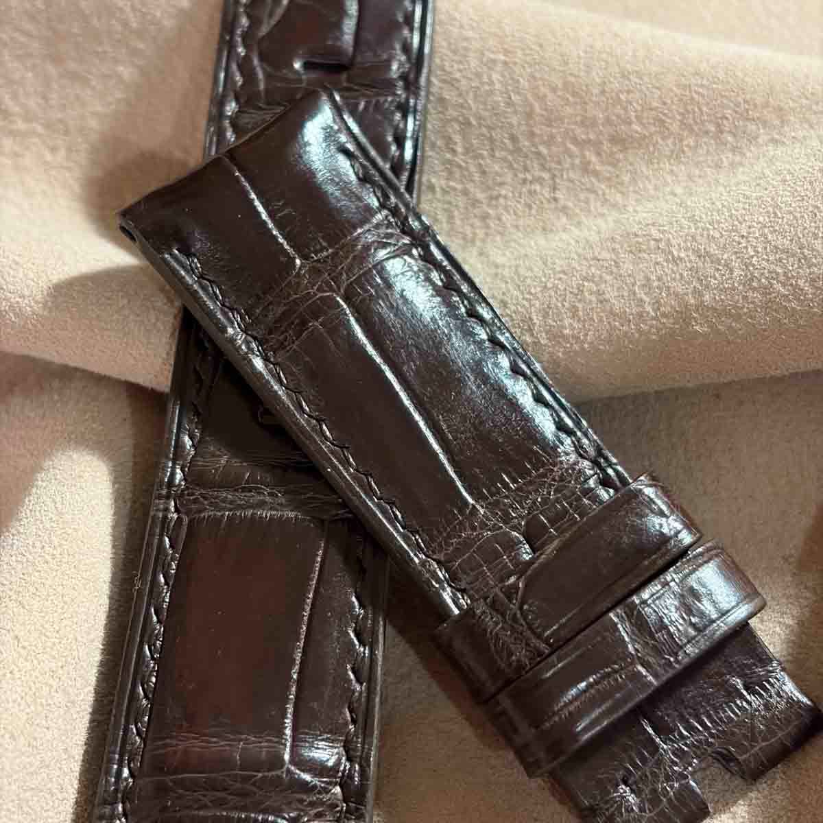 cro-1730 クロコダイル 腕時計ベルト ヌバック タンブラウン ラグ幅24 cro-1730 クロコダイル 腕時計ベルト ヌバック タンブラウン ラグ幅24