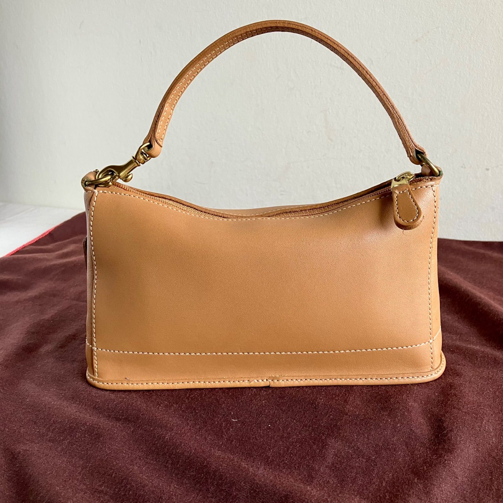 Vintage Coach Bleeker Demi Bag Camel Leather Baguette Purse - メルカリ