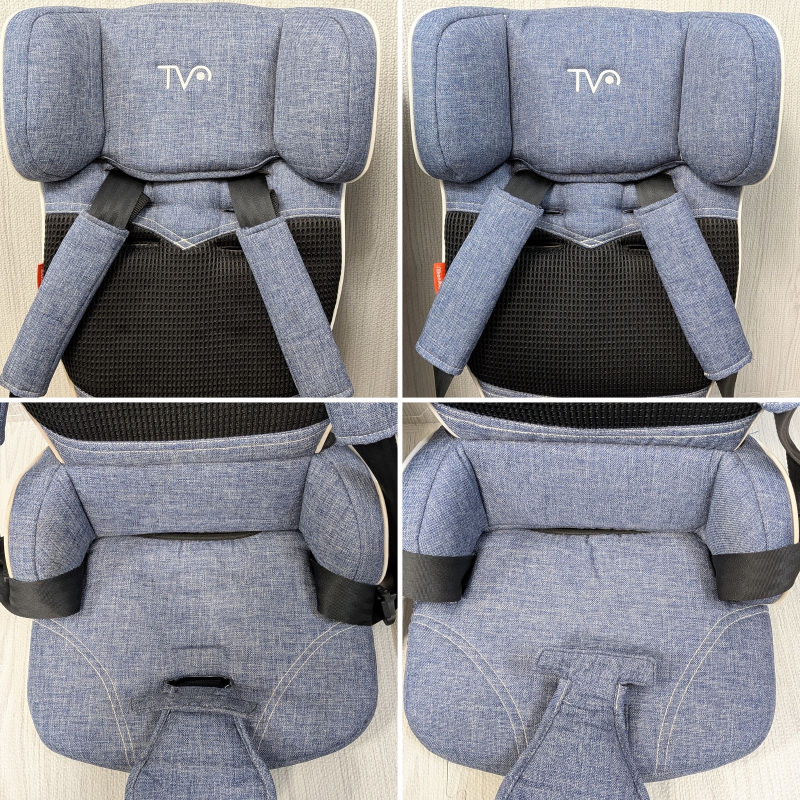 良品 トラベルベストEC+ 2台セット デニム 日本育児 ジュニアシート