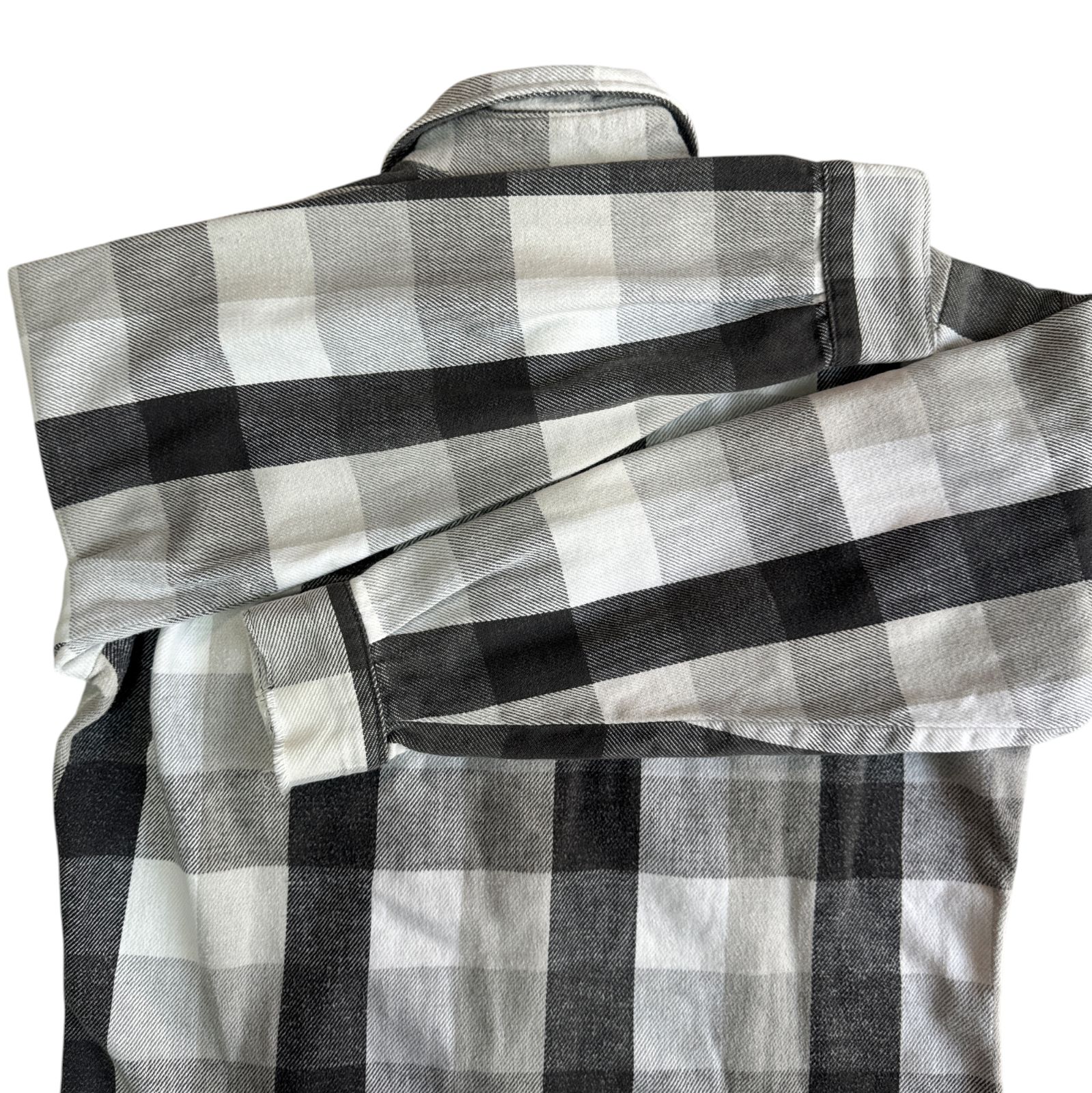 70s - 80s FIVE BROTHER ヘビーネルシャツ 黒 白 ブロックチェック M