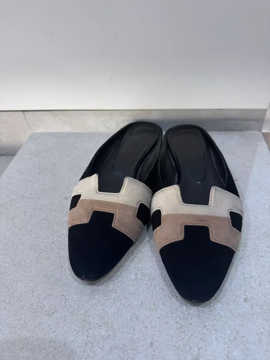 エルメス H ミュール スリッパ スウェード