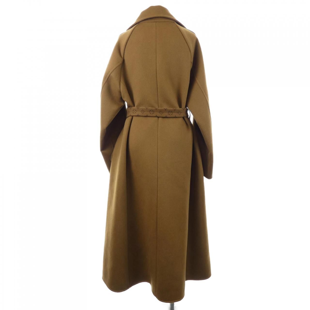 ルイヴィトン LOUIS VUITTON レザートリムベルテッドラップコート