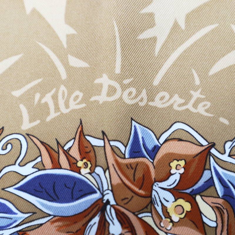 HERMES L'Ile Deserte エルメス 無人島 カレ90 シルク 大判スカーフ