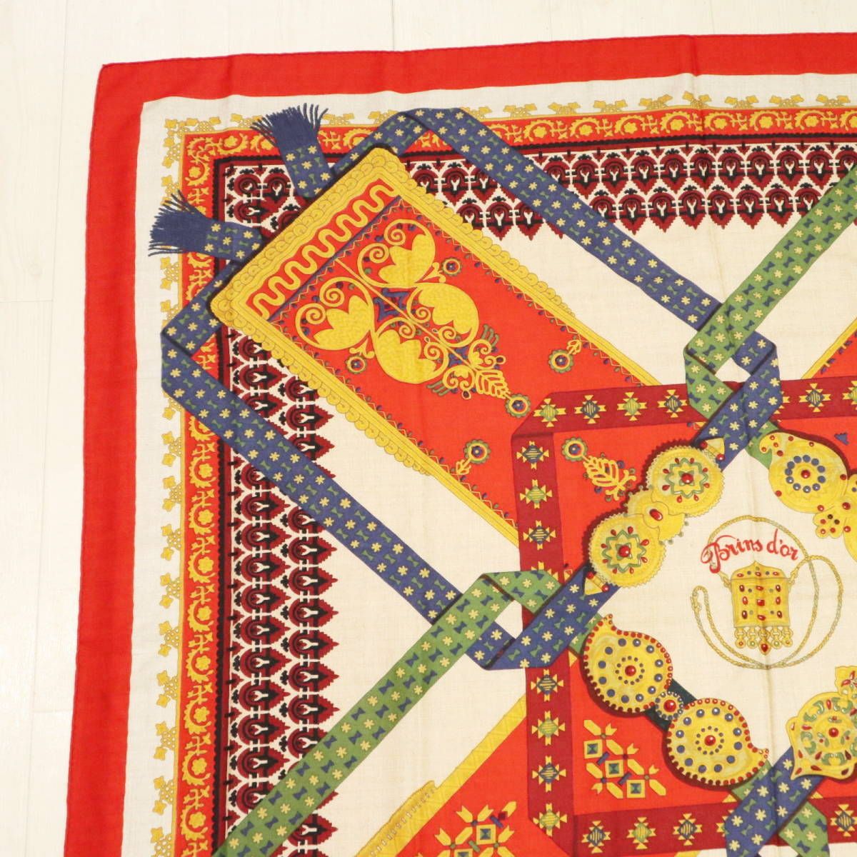 HERMES Brins d'or エルメス 金の若枝 カレ140 カシミヤ/シルク 大判