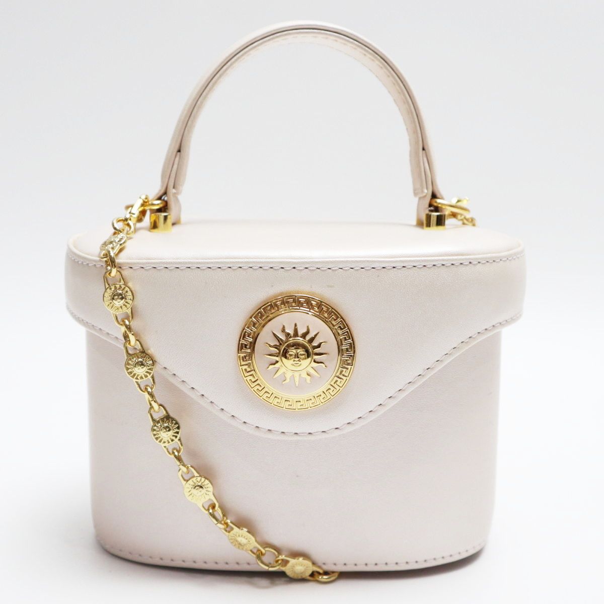 GIANNI VERSACE ヴェルサーチ サンバースト レザー 2WAYバニティ 