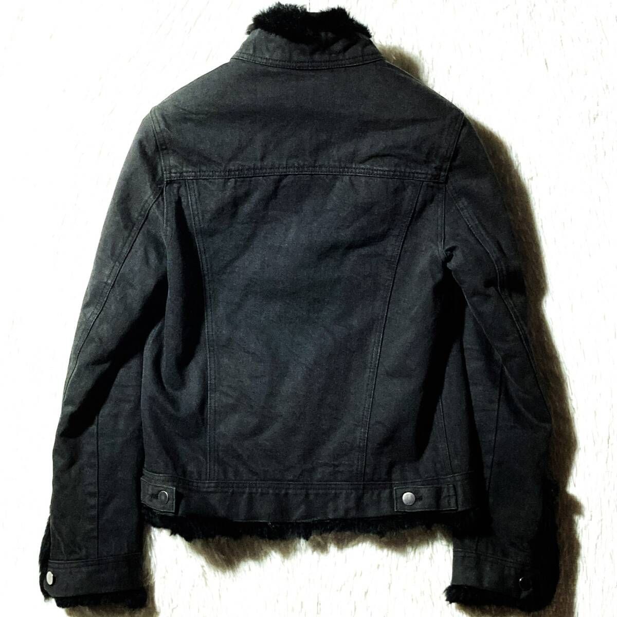 wjk デニムジャケット　リアルファー　2way Y2K wjk☆00s archive☆203 dn05☆最高級☆定価20万円レベル☆希少ブラック