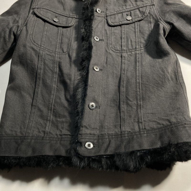 wjk デニムジャケット　リアルファー　2way Y2K 韓国 アウター エコファー デニムジャケット ウォッシュド Y2K
