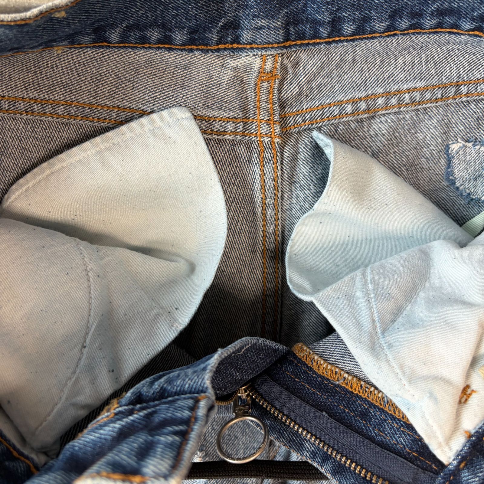 OFF-WHITE／オフホワイト 18AW Slim Back Dart Jeans ダメージ加工 