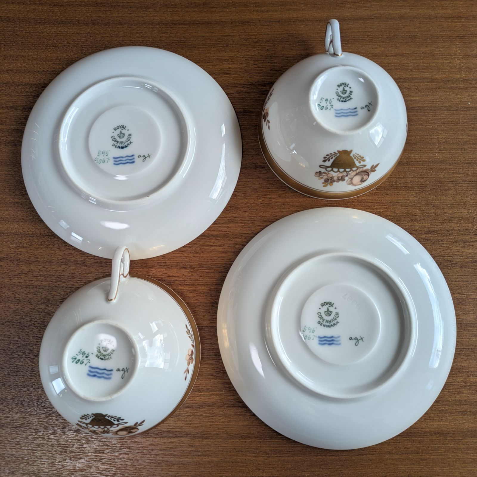 ロイヤルコペンハーゲン ゴールデンバスケット ブラウンローズ 金彩