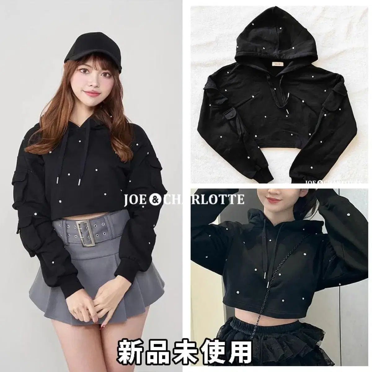 darich クロップド Bijou WHO フーディー BLK