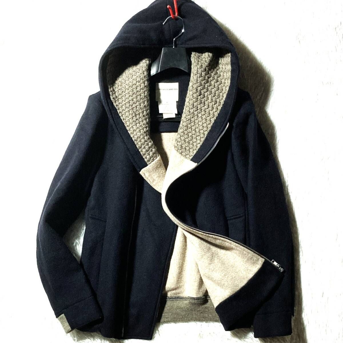 ステファンシュナイダー ウールメルトンフーデッドコート ベルギー製 シームレス STEPHAN SCHNEIDER / ステファンシュナイダー | ウール フーデッド