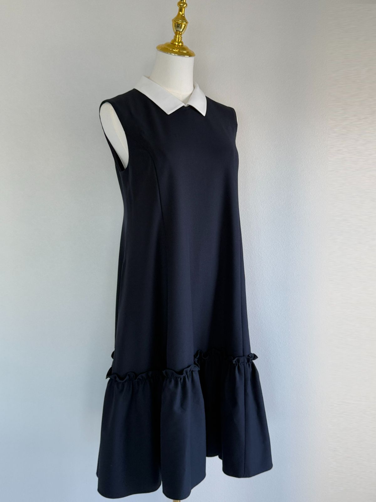 極美品Rene ルネ Stripe cool 2way 5126050 白襟 ノースリーブ