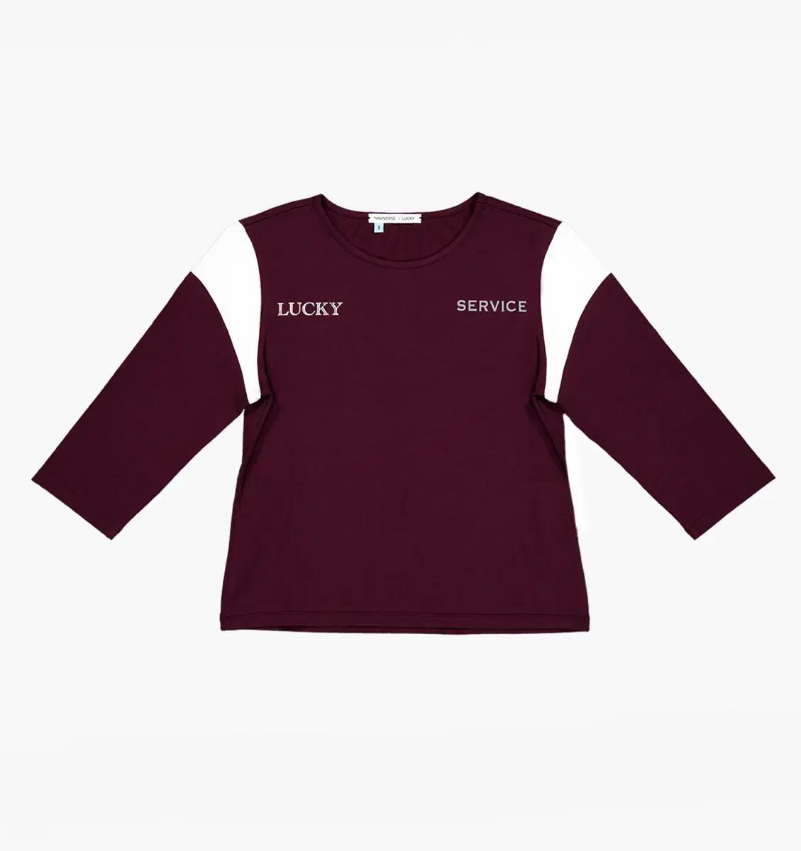 ナビーバス Lucky Service Top バーガンディ 7分 Tシャツ